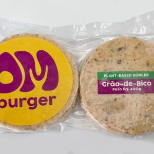 Hambúrguer vegano de grão de bico congelado OM Burguer