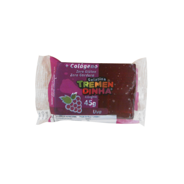 Gelatina em tablete sabor uva Tremendinha 45g