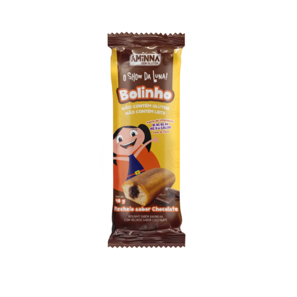 Bolinho sabor baunilha com recheio sabor chocolate Aminna 40g