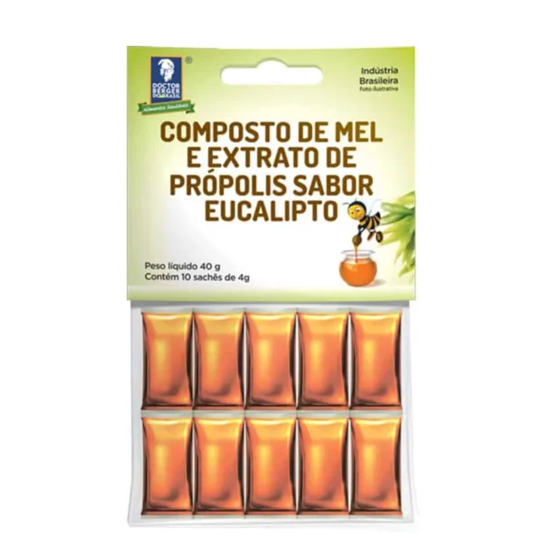 Composto de mel e própolis sabor eucalipto sachê Doctor Berger do Brasil 40g