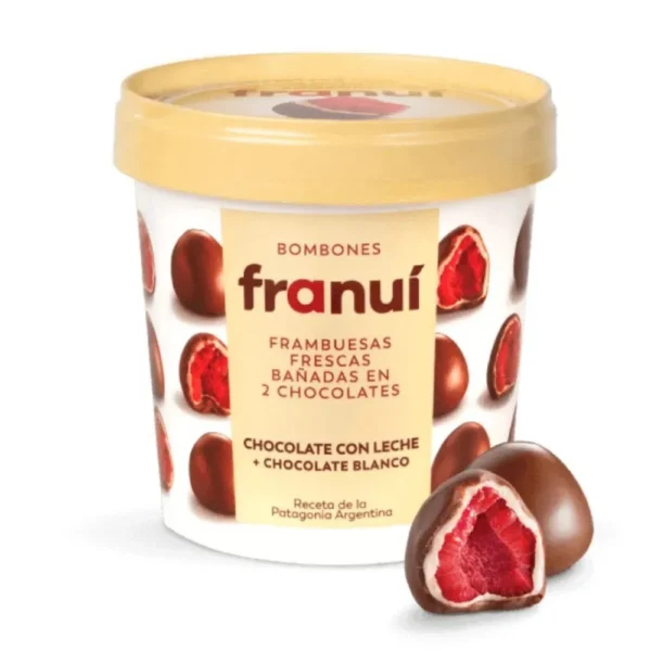 Framboesa banhada em chocolate ao leite Franuí 150g
