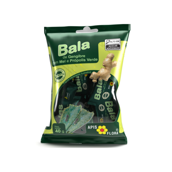 Bala de gengibre com mel e própolis verde Apis Flora 40g