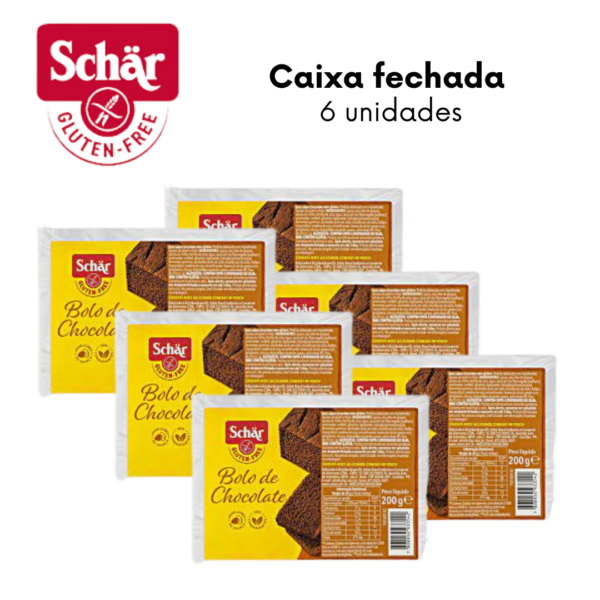 KIT Bolo de chocolate Dr. Schar 200g - Caixa com 6 unidades