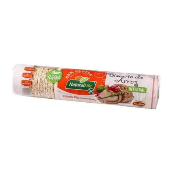 Biscoito de arroz integral pequeno Natural Life 80g