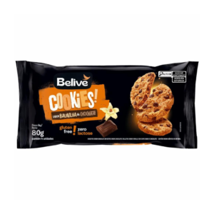 Cookies sabor baunilha e chocolate Belive 80g