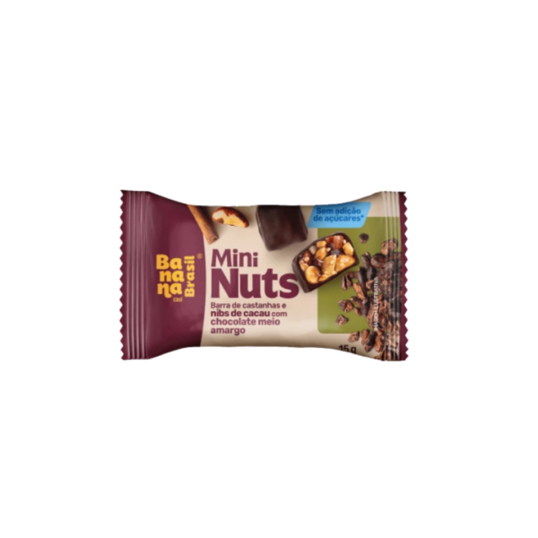 Mini nuts chocolate meio amargo Banana Brasil 15g