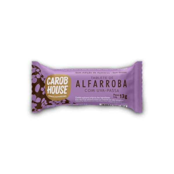 Bombom alfarroba com uva passa Carob House 13g