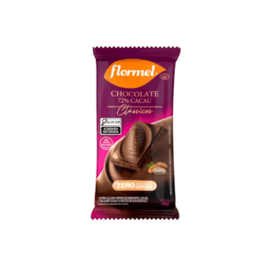 Chocolate 72% cacau zero açúcar Flormel 20g