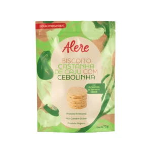 Biscoito castanha de caju com cebolinha Alere 70g