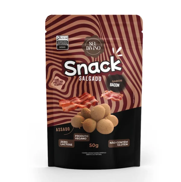 Snack salgado sabor bacon Seu divino 50g