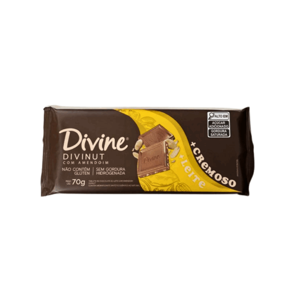 Chocolate ao leite mais cremoso com amendoim divinut Divine 70g