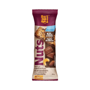 Barra de cereais castanhas e chocolate sem açúcar Banana Brasil 25g