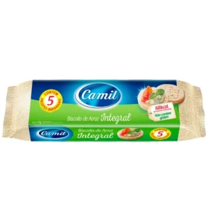 Mini biscoito de arroz integral Camil 90g