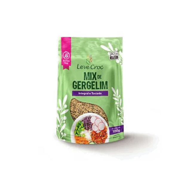 Mix de gergelim integral e tostado Leve Crock 100g