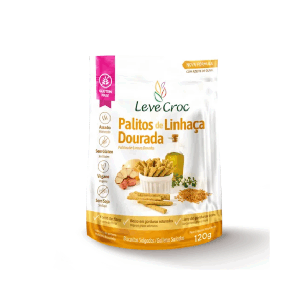 Palitos de linhaça dourada Leve Crock 120g