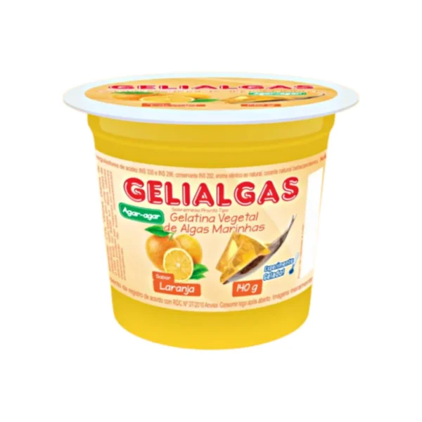 Gelatina vegana sabor laranja Gelialgas 140g
