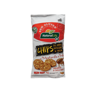 Chips de arroz e milho sabor mostarda e mel Natural Life 70g