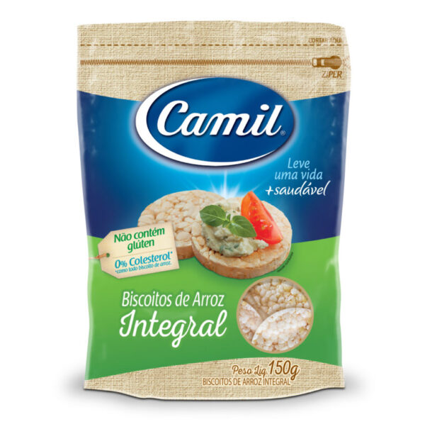 Biscoito de arroz integral Camil 150g