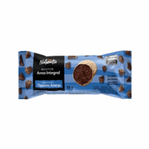 Biscoito de arroz coberto com chocolate meio amargo zero Naturatta 16g