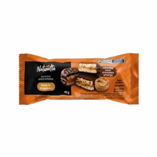 Biscoito de arroz recheado com pasta de amendoim zero  Naturatta 40g