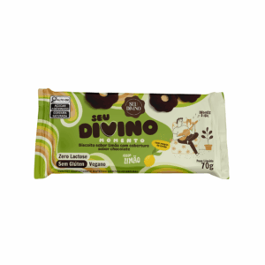 Biscoito sabor limão coberto com chocolate Seu Divino 70g