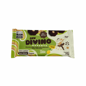 Biscoito sabor limão coberto com chocolate Seu Divino 70g