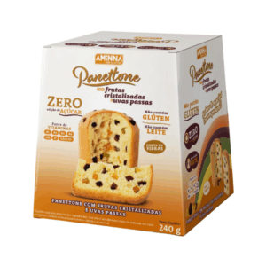 Panetone com uvas passas e frutas cristalizadas sem adição de açúcar Aminna 240g