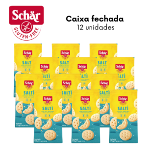 KIT Biscoito saltí com sal marinho Dr. Schar 175g - Caixa com 12 unidades