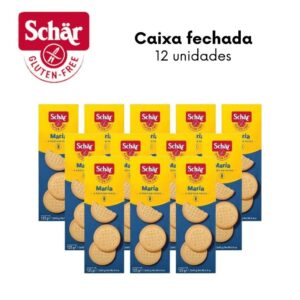 KIT Bolacha tipo maria Dr. Schar 125g - Caixa com 12 unidades