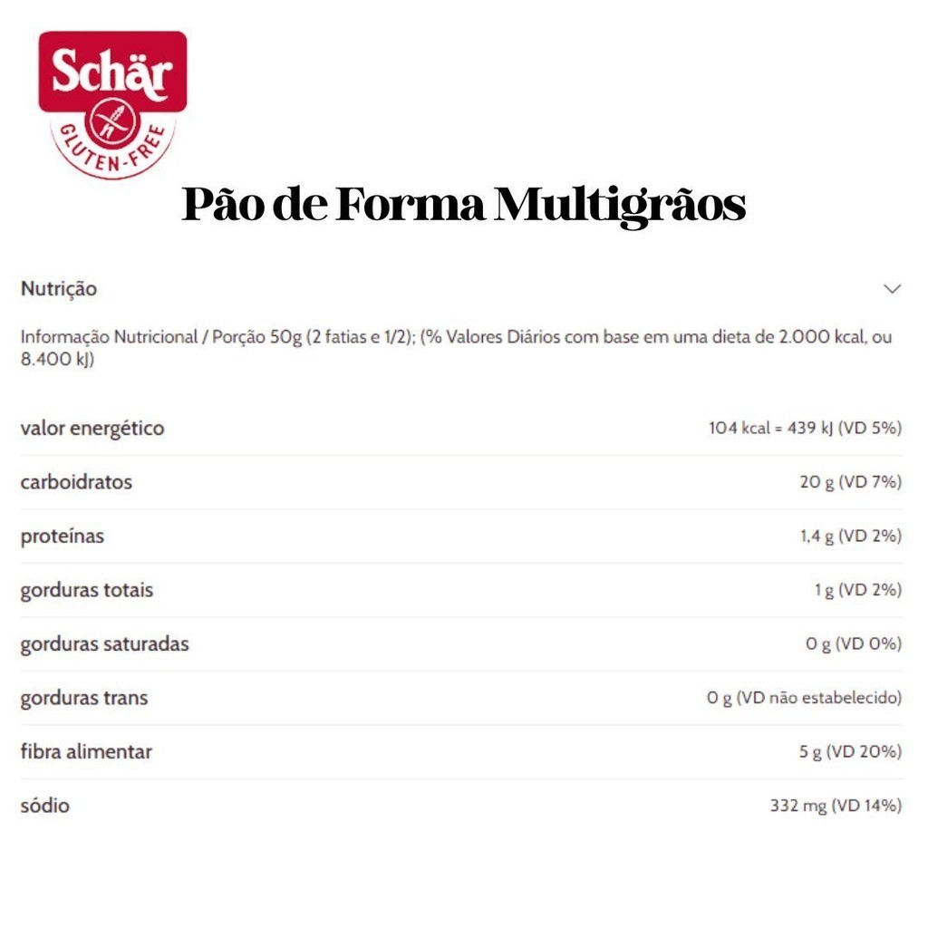 KIT Pão de forma multigrãos Dr. Schar 200g - Caixa com 8 unidades - Imagem 2