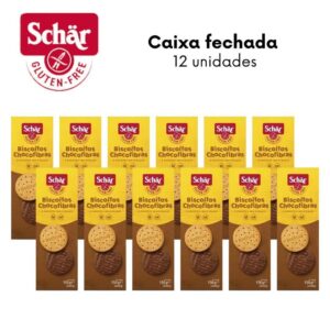 KIT Biscoito chocofibras digestive Dr. Schar 150g - Caixa com 12 unidades