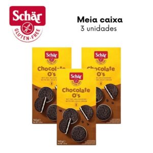 KIT Biscoito recheado chocolate O's Dr. Schar 165g - Caixa com 3 unidades