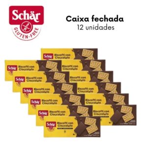 KIT Biscoito coberto com chocolate amargo Cioccolato Dr. Schar 150g - Caixa com 12 unidades