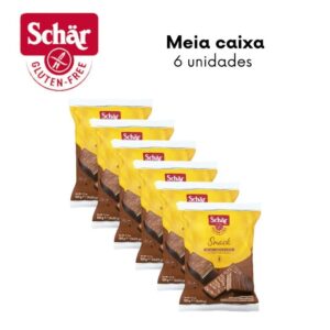 KIT Wafer coberto com chocolate snack Dr. Schar 105g - Caixa com 6 unidades