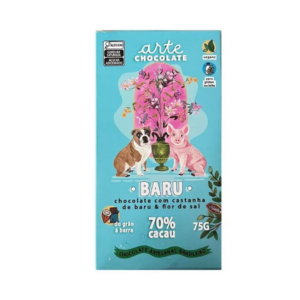 Chocolate com castanha de baru e flor de sal Arte Chocolate 75g