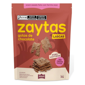 Biscoito com cacau e gotas de cobertura de chocolate Zaytas 80g