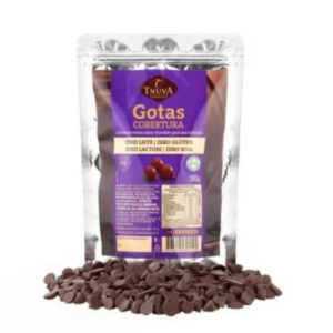 Gotas cobertura escura sabor chocolate uso culinário 180g Tnuva
