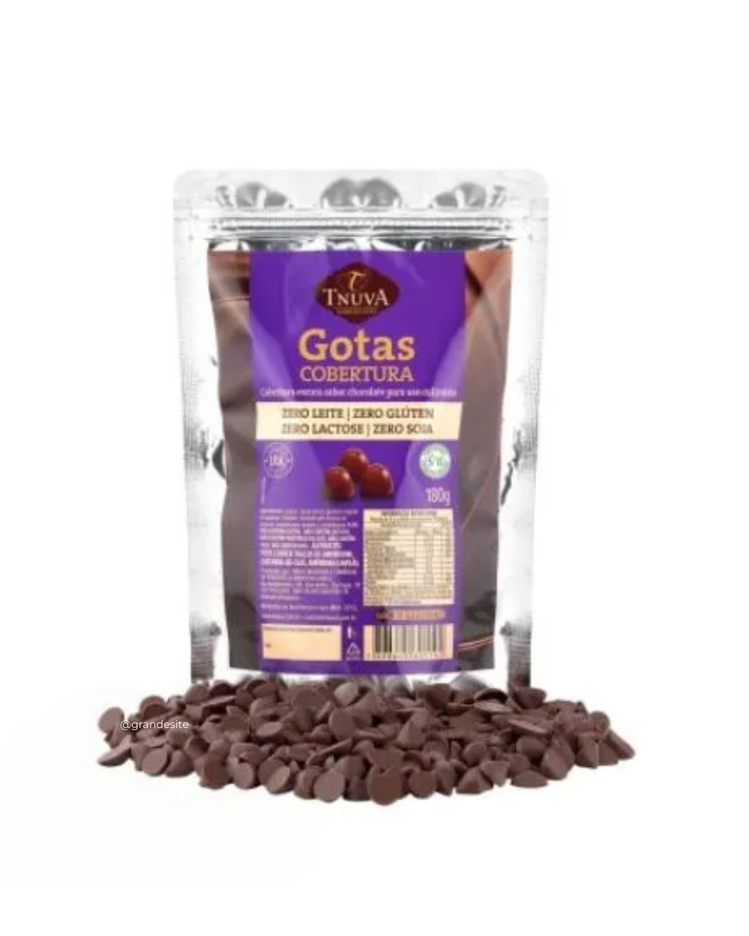 Gotas cobertura escura sabor chocolate uso culinário 180g Tnuva