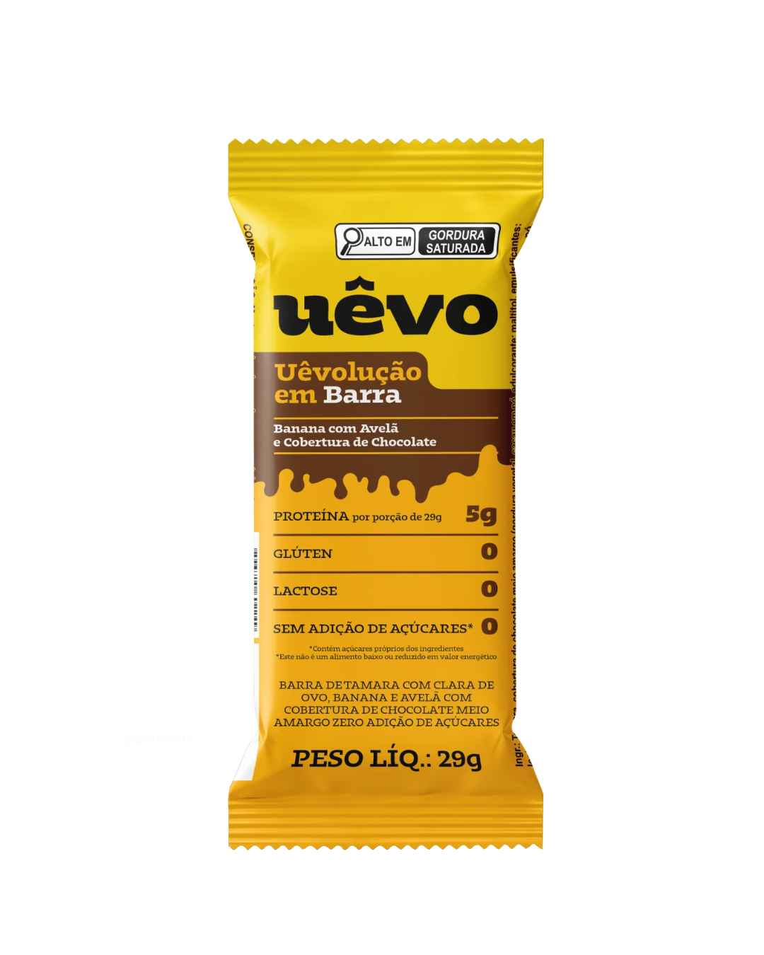 Barra de banana com avelã e cobertura de chocolate Uêvo 29g