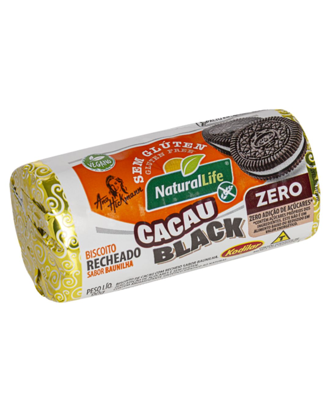 Biscoito recheado cacau black Natural life 90g