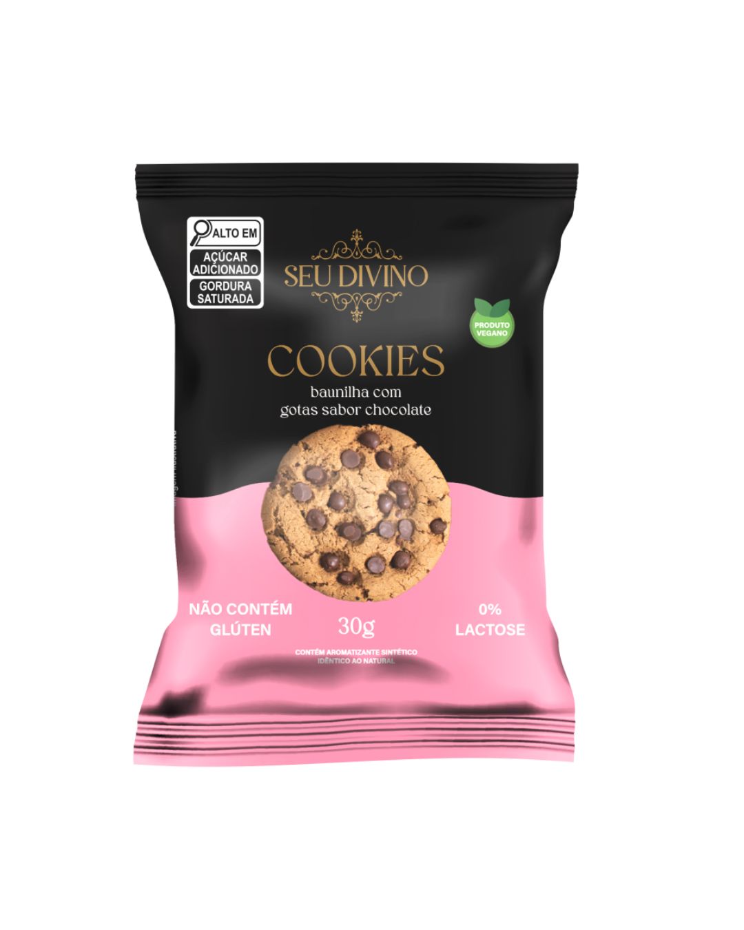 Cookies baunilha com gotas sabor chocolate Seu Divino 30g