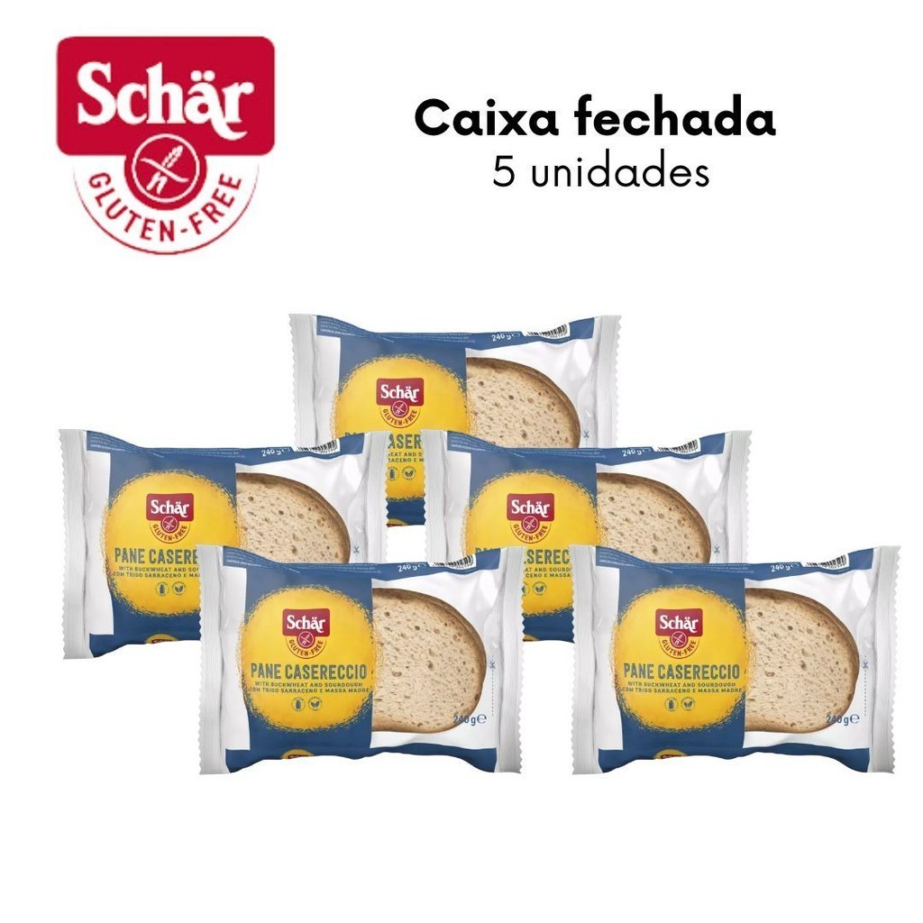 KIT Pão tipo caseiro pane casereccio Dr. Schar 240g - Caixa com 5 unidades