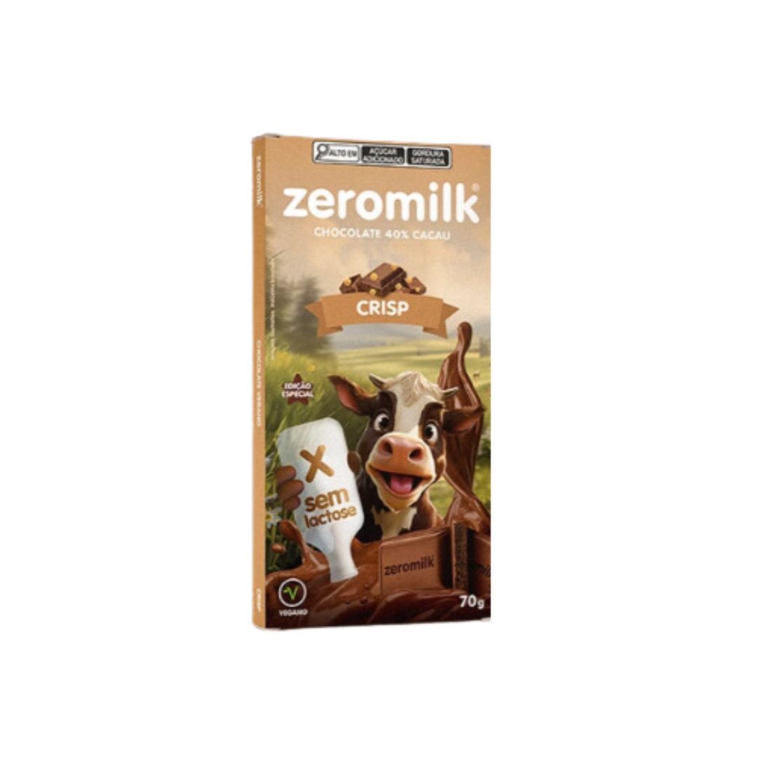 Chocolate crisp com flocos de arroz Zeromilk 70g