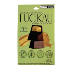 Bombom 54% recheio de pistache Luckau 82,5g