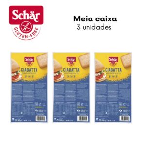 KIT Pão tipo ciabatta Dr. Schar 200g - Caixa com 3 unidades
