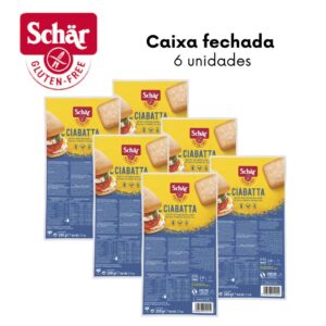 KIT Pão tipo ciabatta Dr. Schar 200g - Caixa com 6 unidades
