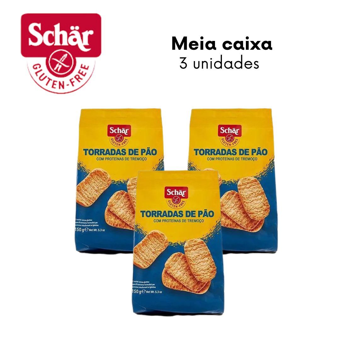 KIT Torrada de pão crostini Dr. Schar 150g - Caixa com 3 unidades