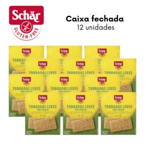 KIT Torrada leve com cereais fette croccanti Dr. Schar 125g - Caixa com 12 unidades