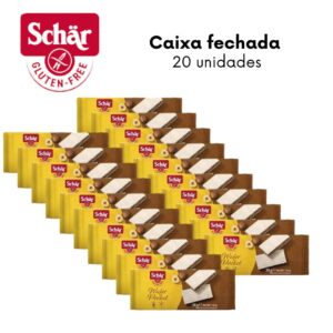 KIT Wafer recheado com creme de avelã wafer pocket Dr. Schar 50g -  Caixa com 20 unidades