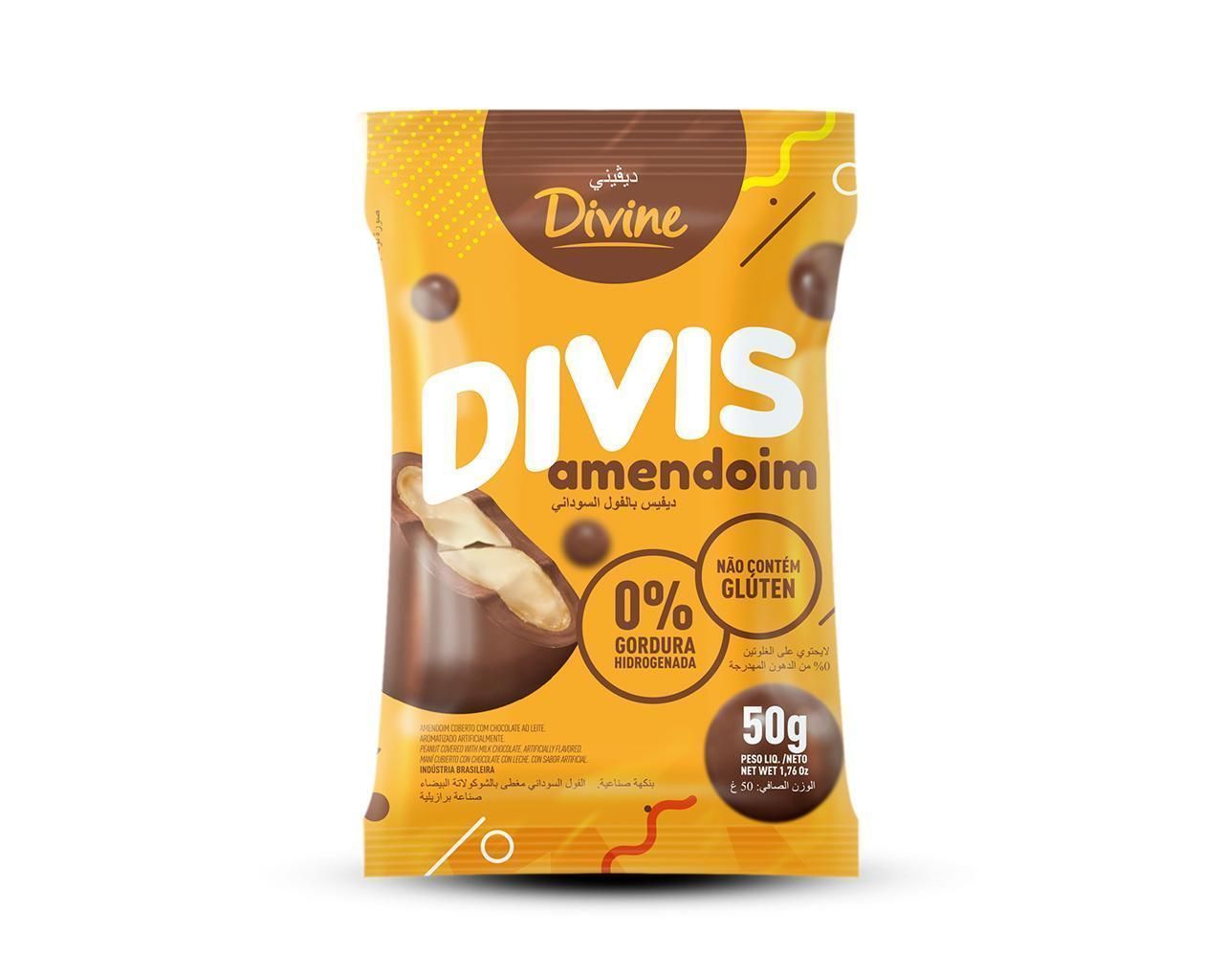 Divis amendoim coberto com chocolate ao leite Divine 50g